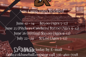 2024 ZK YOUTH BASEBALL CAMP DATES RELEASED