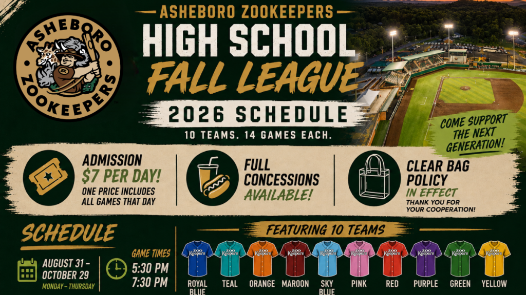 ZooKeepers Announce 2026 High School Fall League Schedule